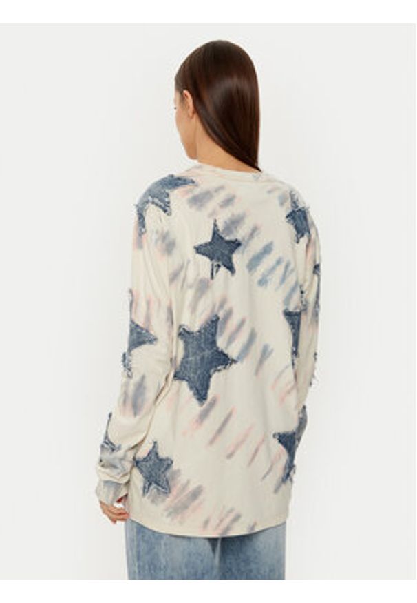 One Teaspoon Bluza Denim Star 26795C Beżowy Relaxed Fit. Kolor: beżowy. Materiał: bawełna