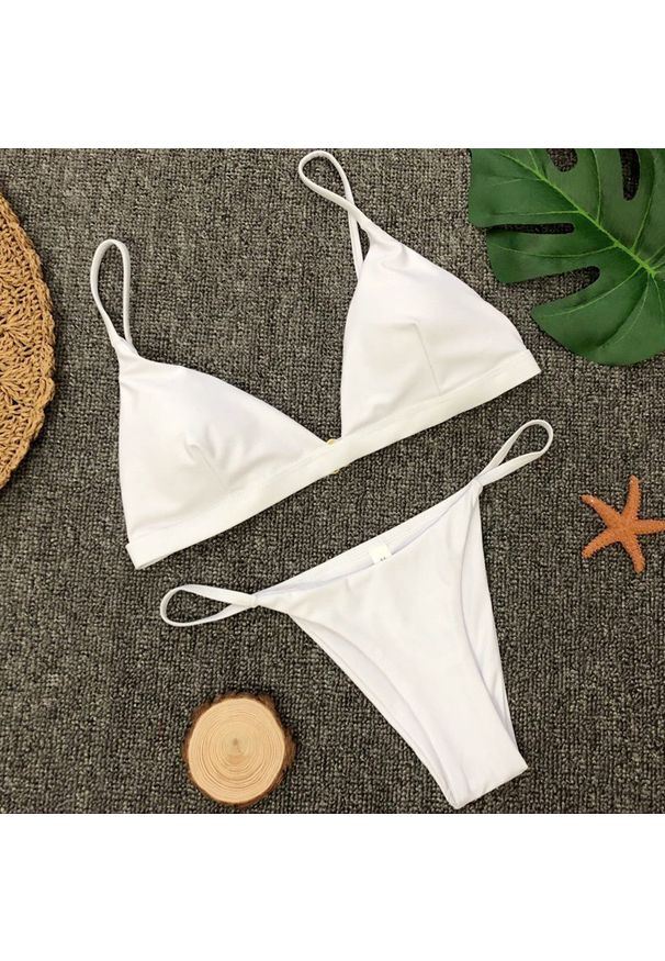 Intica - Bikini minimalistyczne plażowe z wysokiej jakości materiałów Jolene. Kolor: biały. Materiał: materiał