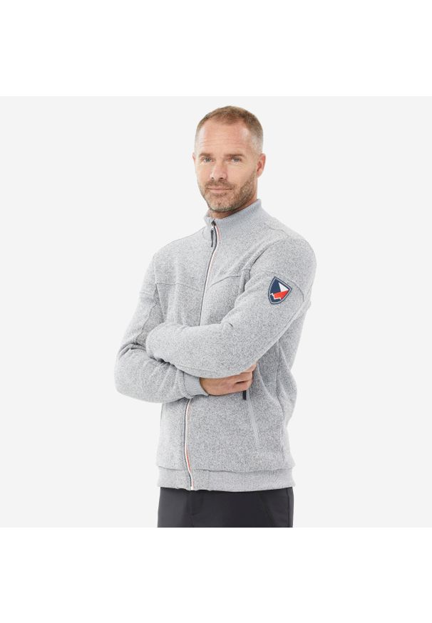 quechua - Polar turystyczny męski Quechua NH100. Kolor: szary. Materiał: polar, tkanina, elastan, prążkowany, materiał, poliester. Sport: wspinaczka