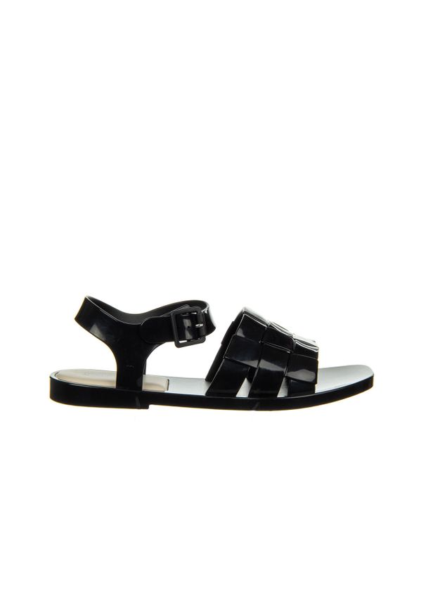 melissa - Sandały Melissa Basket Sandal Ad Black Beige 010449, Czarny, Guma - 37. Okazja: na plażę. Kolor: czarny. Materiał: tworzywo sztuczne. Sezon: lato. Styl: wakacyjny