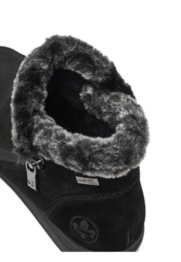 Rieker Botki CEO-47256-00 Czarny. Kolor: czarny. Materiał: skóra, zamsz