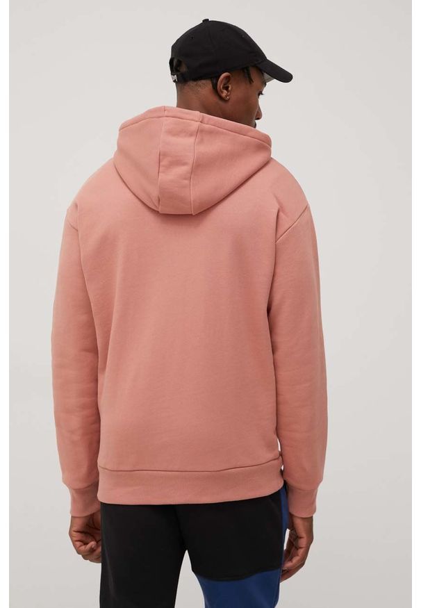 Reebok Classic bluza bawełniana męska kolor różowy z kapturem z aplikacją. Typ kołnierza: kaptur. Kolor: różowy. Materiał: bawełna. Wzór: aplikacja