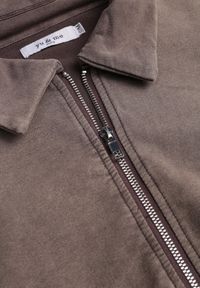 Born2be - Beżowa Bawełniana Bluza Bomberka o Kroju Oversize z Kołnierzem Viminala. Okazja: na co dzień. Kolor: beżowy. Materiał: bawełna. Styl: casual #6