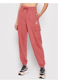 Puma Spodnie dresowe Clsx 531698 Różowy Relaxed Fit. Kolor: różowy. Materiał: dresówka, bawełna