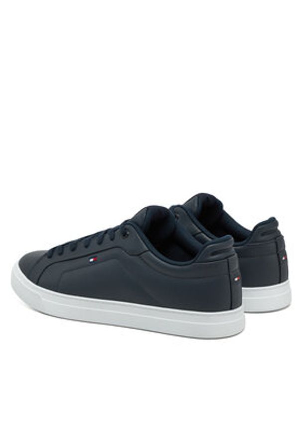 TOMMY HILFIGER - Tommy Hilfiger Sneakersy Icon Court Lth Flag Ess FM0FM05317 Granatowy. Kolor: niebieski. Materiał: skóra
