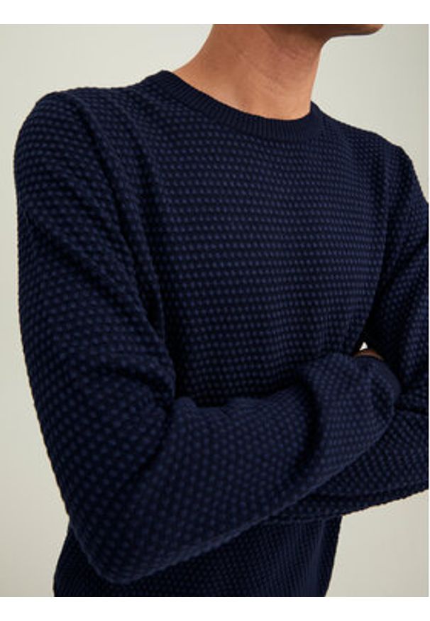 Jack & Jones - Jack&Jones Sweter 12212816 Granatowy Regular Fit. Kolor: niebieski. Materiał: bawełna