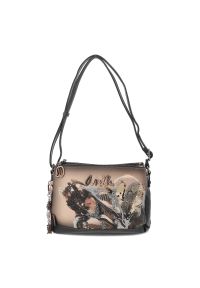 Brązowa Torebka Anekke Modna Damska Listonoszka. Kolor: brązowy. Wzór: aplikacja. Materiał: zdobione. Styl: casual. Rodzaj torebki: na ramię #1