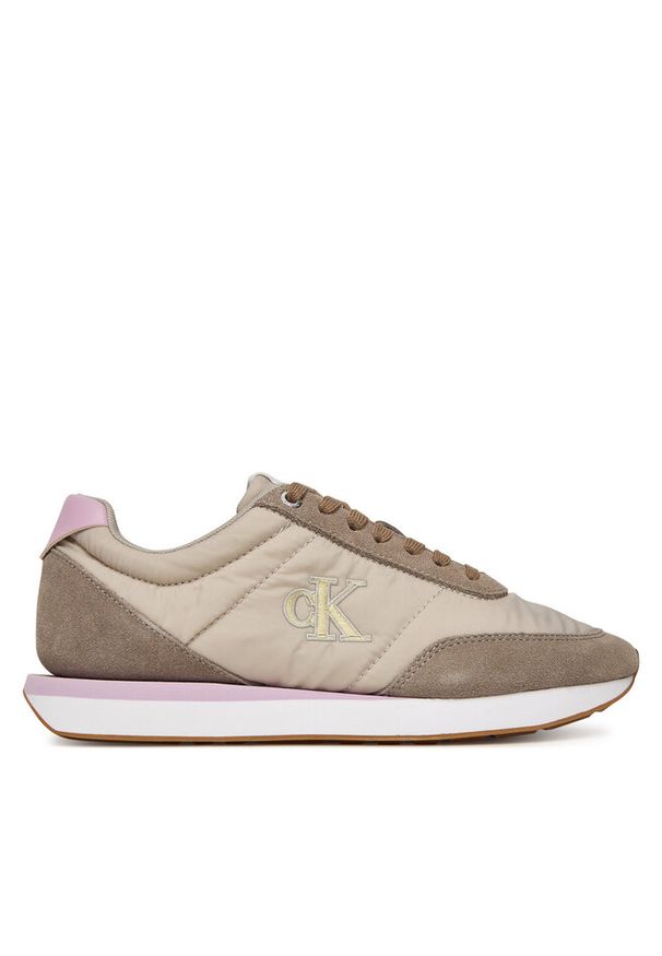Sneakersy Calvin Klein. Kolor: brązowy. Materiał: nylon