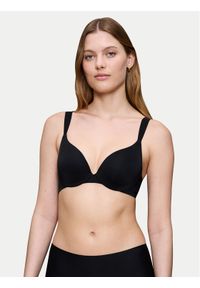 Triumph Biustonosz z fiszbiną Body Make Up Illusion 10217848 Czarny. Kolor: czarny. Materiał: syntetyk