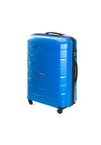 Wittchen - Duża walizka z polipropylenu żłobiona. Kolor: niebieski. Materiał: guma #6