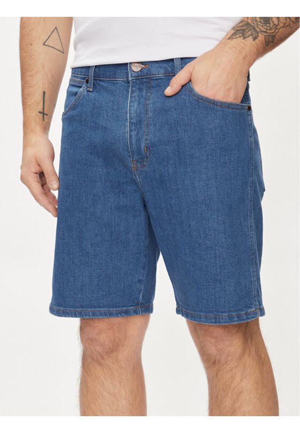Wrangler Szorty jeansowe Frontier 112350819 Niebieski Relaxed Fit. Kolor: niebieski. Materiał: jeans, bawełna