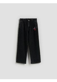 Reserved - Jeansy baggy fit z prostą nogawk - czarny. Kolor: czarny