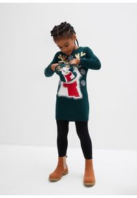 bonprix - Sukienka dzianinowa z torebką (komplet 2-cz.). Kolekcja: plus size. Kolor: zielony. Materiał: dzianina. Styl: wizytowy #2