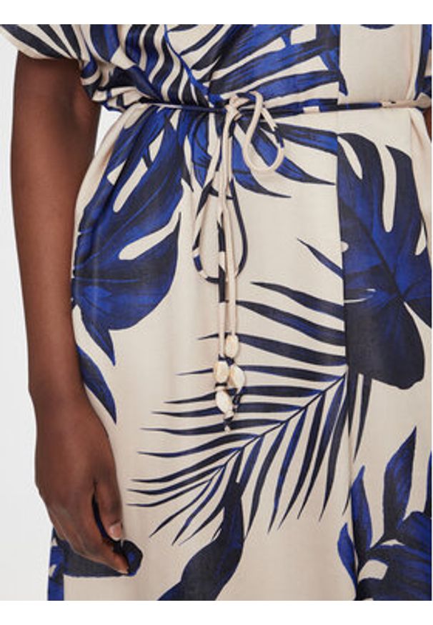 Vero Moda Sukienka letnia Vina 10327430 Beżowy Relaxed Fit. Kolor: beżowy. Materiał: syntetyk. Sezon: lato
