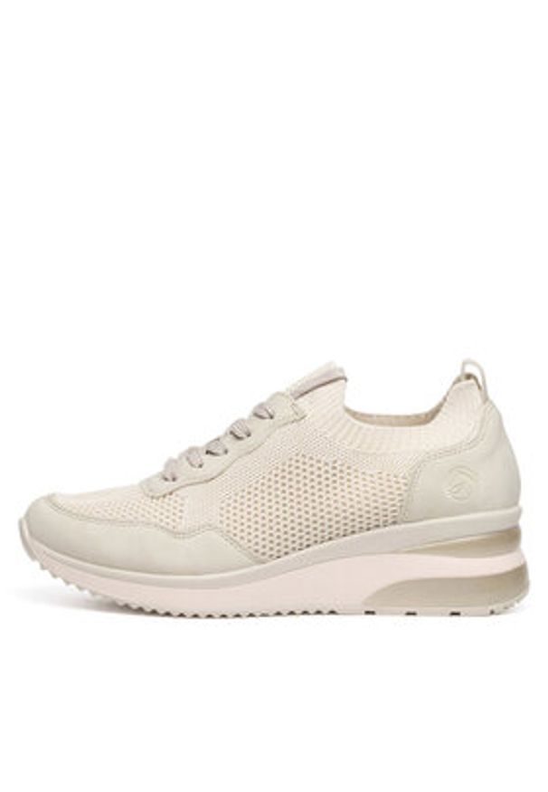 Remonte Sneakersy D2406-60 Beżowy. Kolor: beżowy. Materiał: materiał