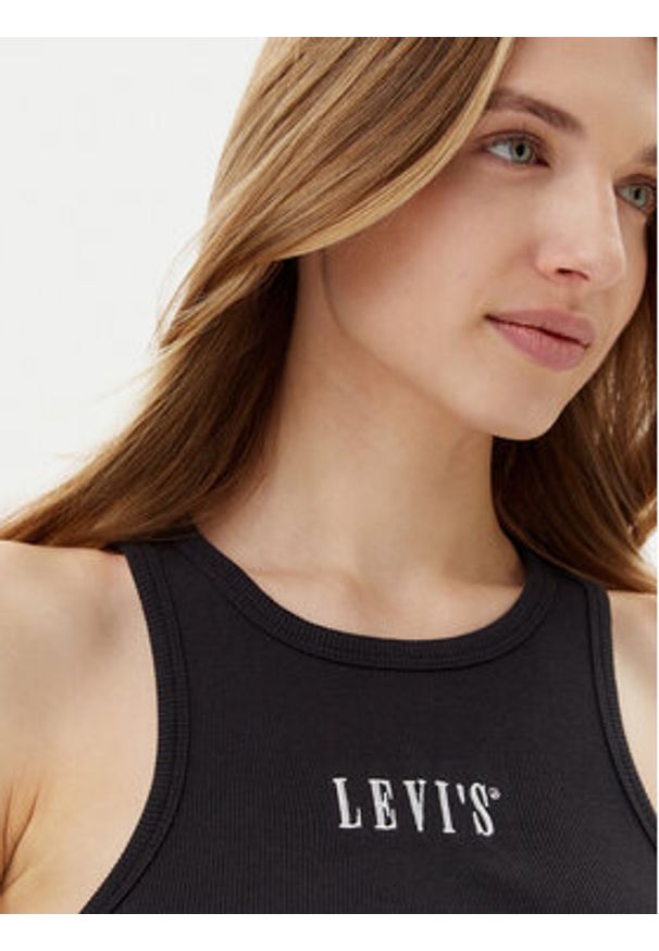 Levi's® Top Gemini A9415-0005 Czarny Slim Fit. Kolor: czarny. Materiał: bawełna