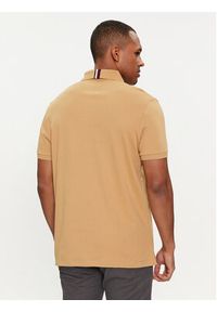 TOMMY HILFIGER - Tommy Hilfiger Polo Interlock MW0MW34783 Beżowy Regular Fit. Typ kołnierza: polo. Kolor: beżowy. Materiał: bawełna #4