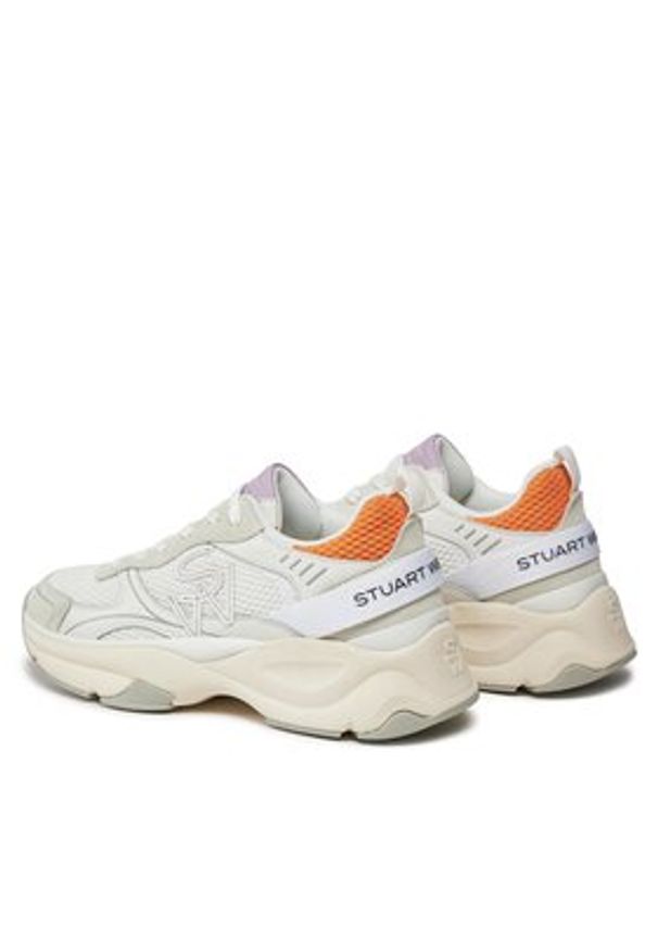 Stuart Weitzman Sneakersy Trainer SH318 Écru. Materiał: materiał