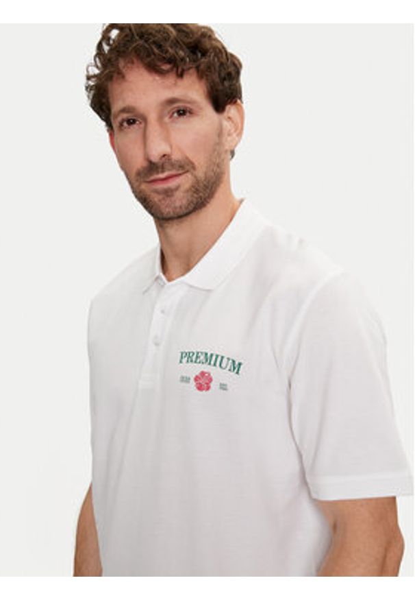 Jack & Jones - Jack&Jones Polo Jprblaalfie 12259678 Biały Regular Fit. Typ kołnierza: polo. Kolor: biały. Materiał: bawełna