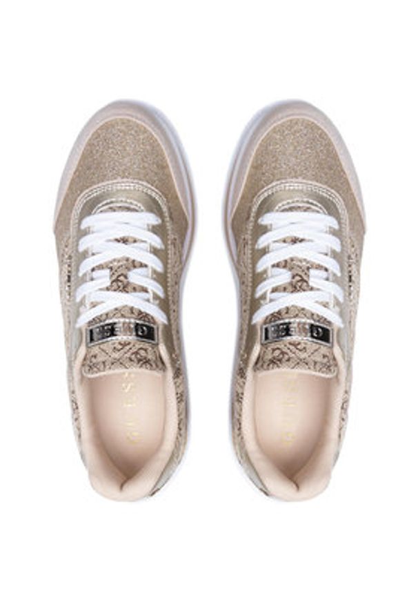 Guess Sneakersy Hansin2 FL5HNS FAL12 Złoty. Kolor: złoty. Materiał: skóra