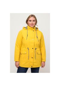 ULLA POPKEN - Damskie Kurtka funkcyjna HYPRAR wodoodporna trapezowy krój kaptur. Kolekcja: plus size. Kolor: zielony, brązowy, wielokolorowy. Materiał: poliester, materiał. Sport: turystyka piesza #1