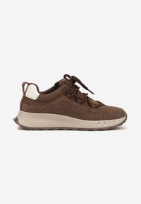 Renee - Brązowe Zamszowe Sneakersy z Wkładką ze Skóry Naturalnej Dolavienne. Okazja: na co dzień. Kolor: brązowy. Materiał: zamsz, skóra #4
