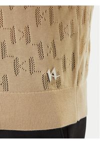 Karl Lagerfeld - KARL LAGERFELD Polo 655005 562301 Beżowy Slim Fit. Typ kołnierza: polo. Kolor: beżowy. Materiał: bawełna #4