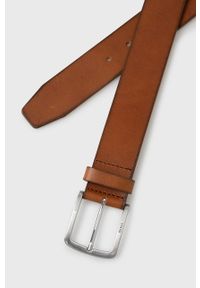 BOSS pasek skórzany 50471321 męski kolor brązowy. Kolor: brązowy. Materiał: skóra #2