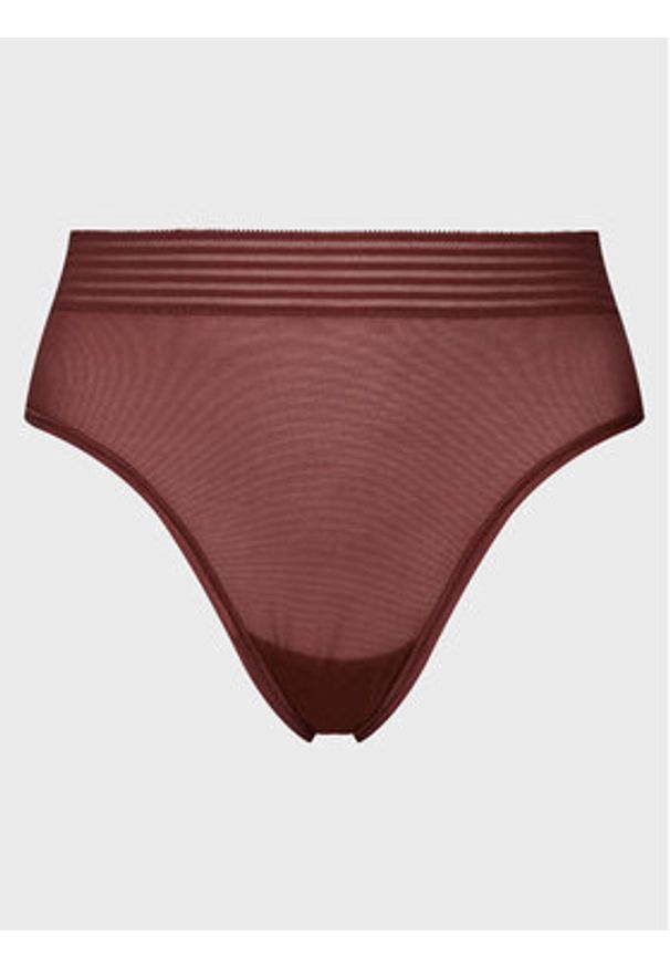Triumph Stringi Tempting Sheer Highwaist String 10215943 Brązowy. Kolor: brązowy. Materiał: syntetyk