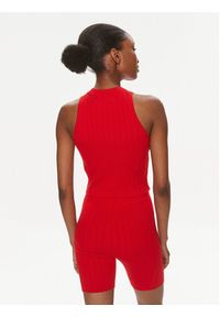 Calvin Klein Jeans Top Label J20J223151 Czerwony Slim Fit. Kolor: czerwony. Materiał: lyocell #6