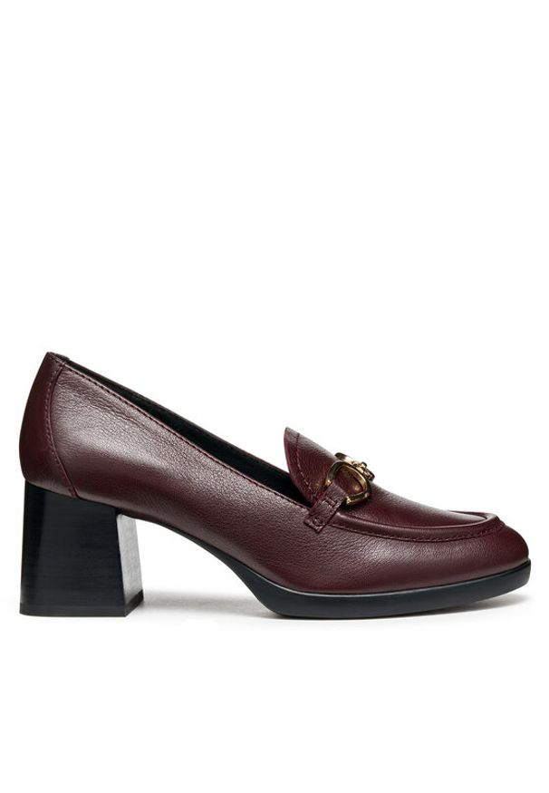 Geox Czółenka D Walk Pleasure 55 D46XBF 00081 C7011 Bordowy. Kolor: czerwony. Materiał: skóra