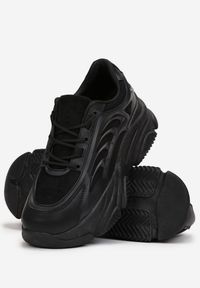Born2be - Czarne Sneakersy na Grubej Podeszwie Zosnis. Wysokość cholewki: przed kostkę. Kolor: czarny. Szerokość cholewki: normalna. Wzór: aplikacja #2