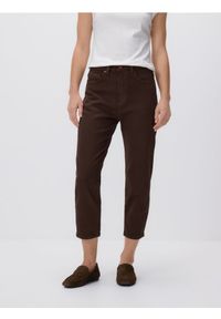 Reserved - Jeansy mom fit z krótszą nogawką - dark grey jeans. Długość: krótkie