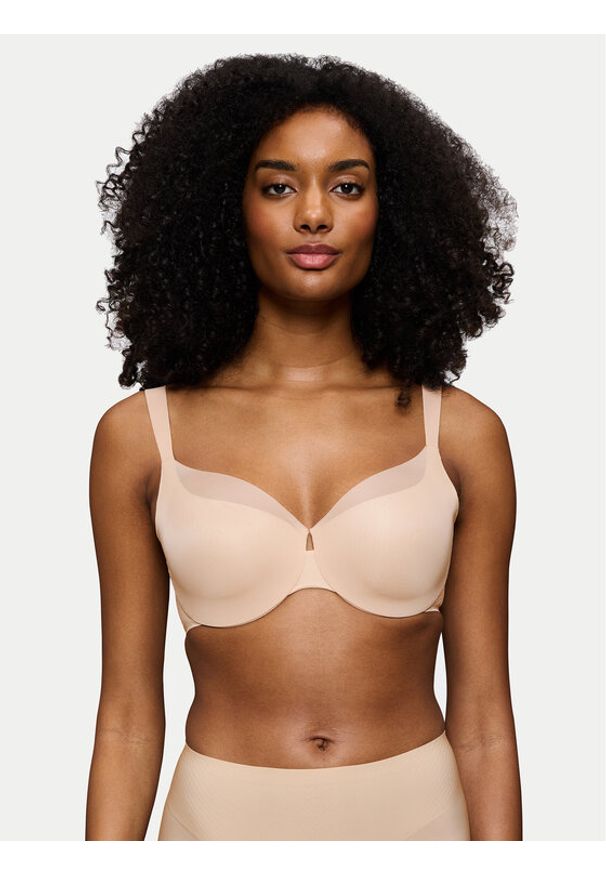 Triumph Biustonosz z fiszbiną Illusion Curve 10224856 Beżowy. Kolor: beżowy. Materiał: syntetyk