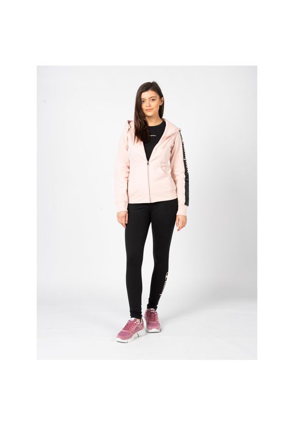 Champion - Dres fitness damski. Kolor: czarny. Materiał: bawełna, elastan. Wzór: nadruk. Sport: fitness