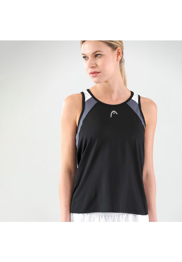 Head - Koszulka bez rękawów damska CLUB 22 Tank Top. Kolor: niebieski. Materiał: jersey, poliester, materiał. Długość rękawa: bez rękawów. Wzór: aplikacja. Sport: tenis