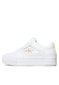 Calvin Klein Jeans Sneakersy Vulc Flatform Bold Fluo Contr YW0YW00904 Biały. Kolor: biały. Materiał: skóra #2