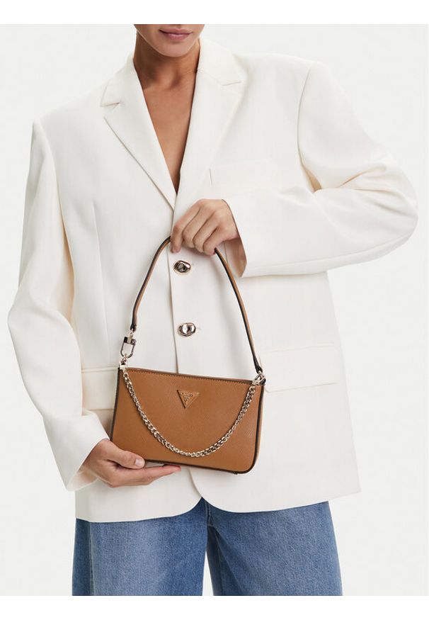 Guess Torebka Noelle II Mini HWZG96 72720 Brązowy. Kolor: brązowy. Materiał: skórzane