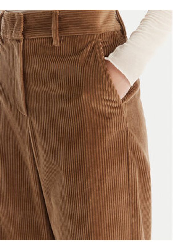 Weekend Max Mara Spodnie materiałowe Tania 2525136092 Brązowy Wide Leg. Kolor: brązowy. Materiał: bawełna