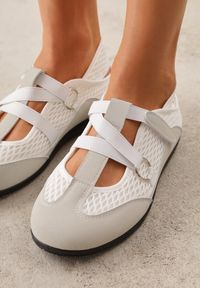 Renee - Szare Tenisówki Sneakeriny z Siateczki z Zapięciem na Rzep Vianate. Okazja: na co dzień. Zapięcie: rzepy. Kolor: szary. Materiał: skóra, koronka. Styl: casual #3