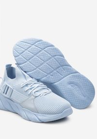 Born2be - Niebieskie Sneakersy Limoge. Wysokość cholewki: przed kostkę. Nosek buta: okrągły. Zapięcie: klamry. Kolor: niebieski. Materiał: materiał, dzianina. Szerokość cholewki: normalna #2