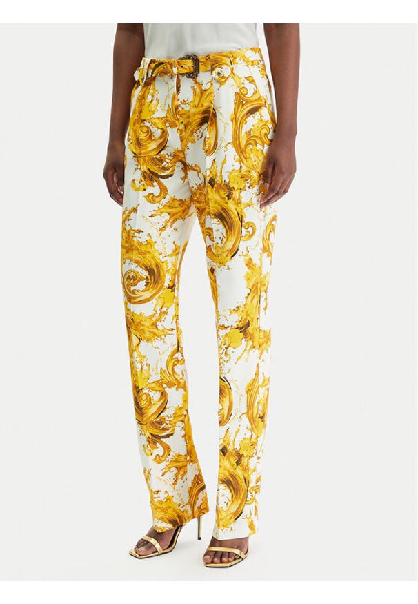 Versace Jeans Couture Spodnie materiałowe 80HAA111 NS756 Biały Regular Fit. Kolor: biały. Materiał: syntetyk