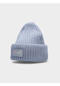 4f - Czapka zimowa dziewczęca. Kolor: turkusowy. Sezon: zima #1