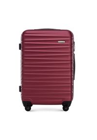 Wittchen - Średnia walizka z ABS-u z żebrowaniem bordowa. Kolor: czerwony. Materiał: guma