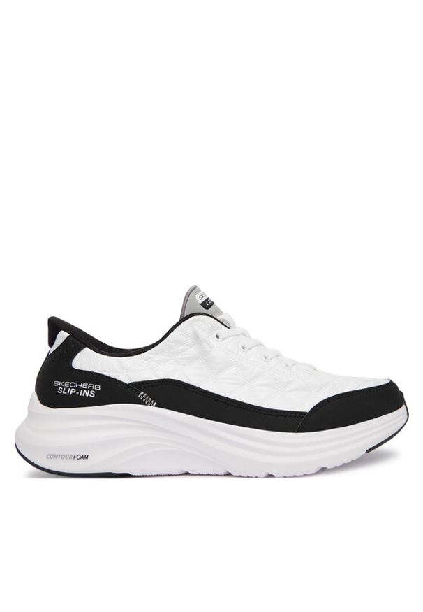 skechers - Skechers Sneakersy Slip-ins Contour Foam - Cozy Fit Golden Hour 232619/WBK Biały. Kolor: biały. Materiał: materiał