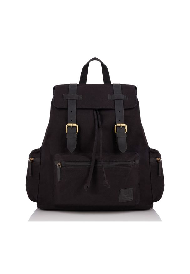 Duży plecak męski czarny PAOLO PERUZZI T-24-BL. Kolor: czarny. Materiał: materiał. Styl: vintage