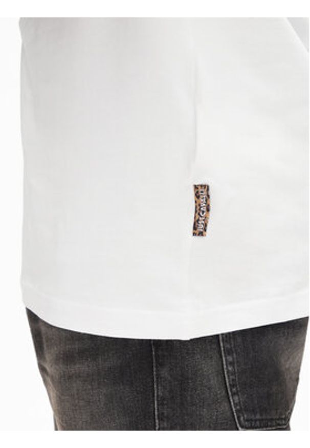 Just Cavalli T-Shirt 78OAHT12 Biały Slim Fit. Kolor: biały. Materiał: bawełna