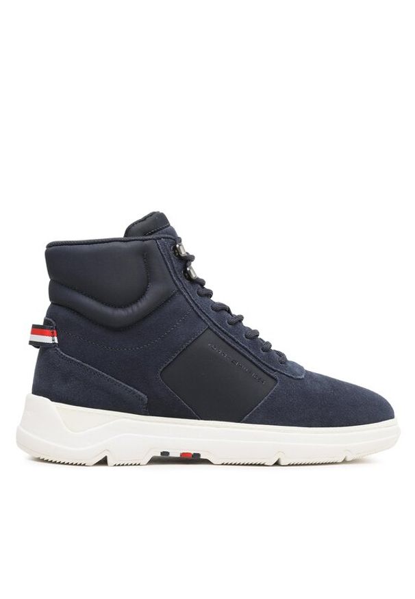 TOMMY HILFIGER - Tommy Hilfiger Sneakersy Core Mix Suede Hybrid Boot FM0FM04596 Granatowy. Kolor: niebieski. Materiał: skóra, zamsz