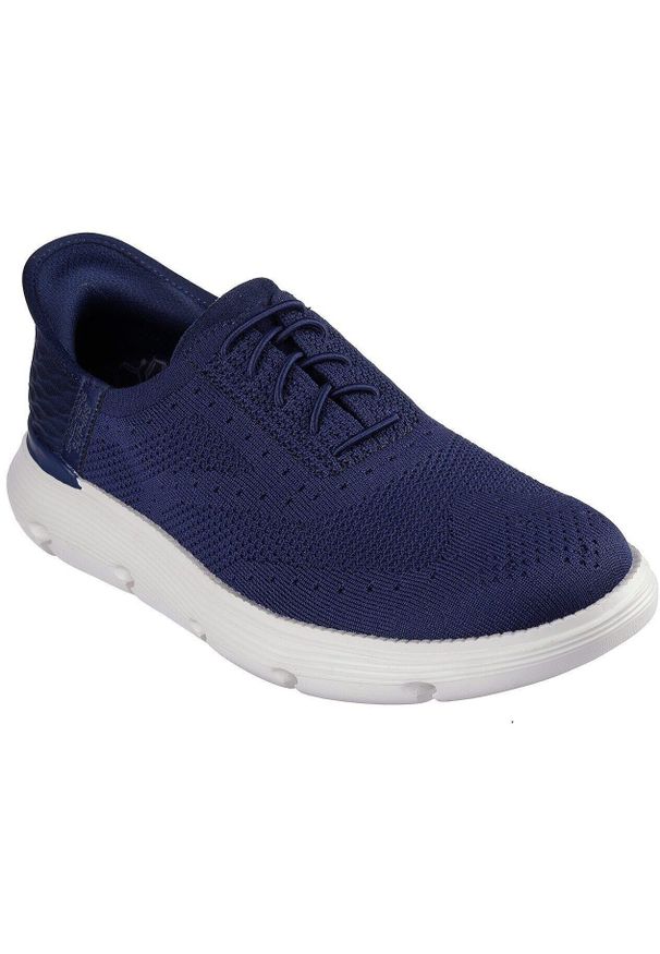 skechers - Buty sportowe męskie Skechers Garza Palma. Kolor: niebieski. Materiał: materiał
