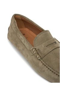 BOSS Mokasyny Noel_Mocc_sdpeb 50541750 Khaki. Kolor: brązowy. Materiał: skóra, zamsz